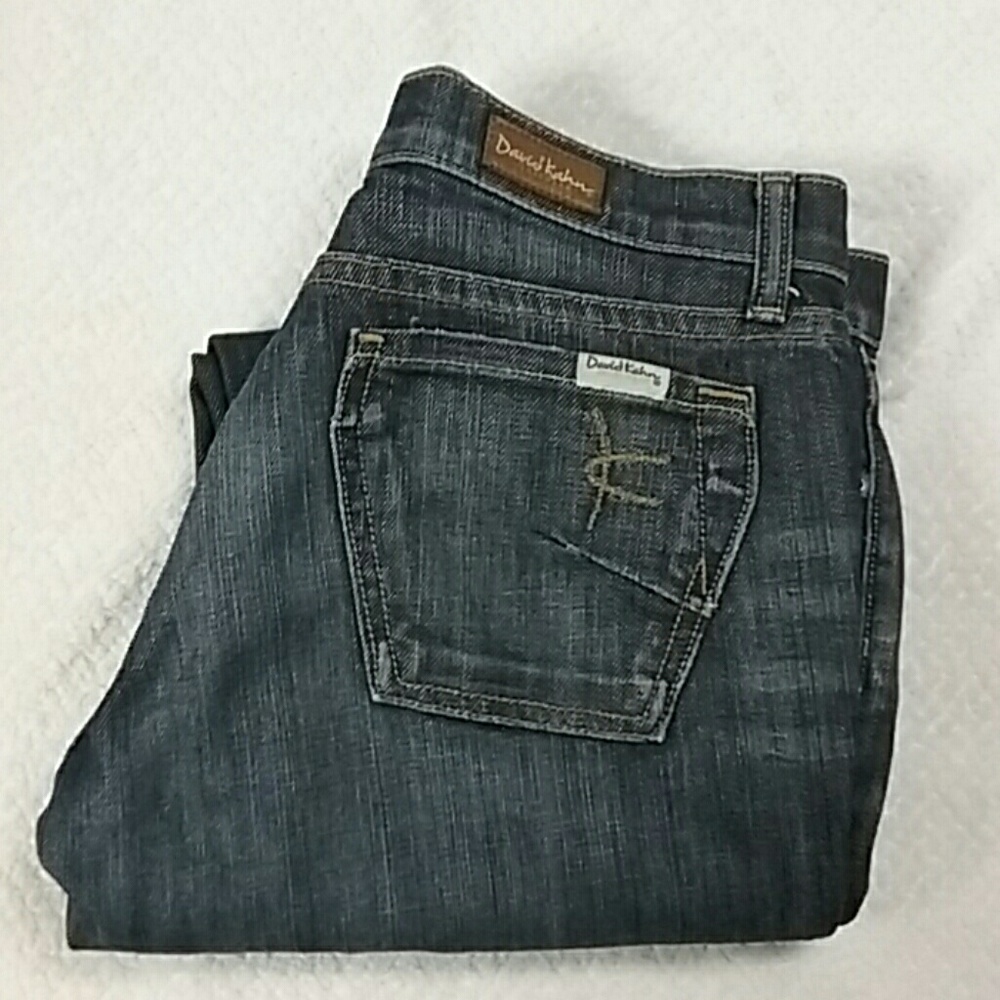 David Kahn flare jeans. Dark wash.